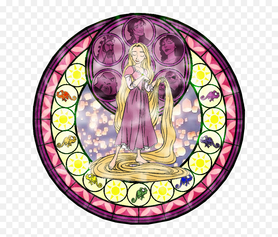 Disney Princess Images Rapunzel Stained - Kingdom Hearts Stained Glass Snow White Emoji,Disney Female Emojis