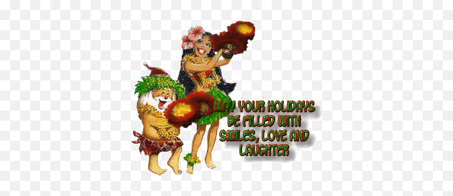 Ou0027laughing Press 2012 - Luau Merry Christmas Gif Emoji,Hula Dancer Text Emoticon