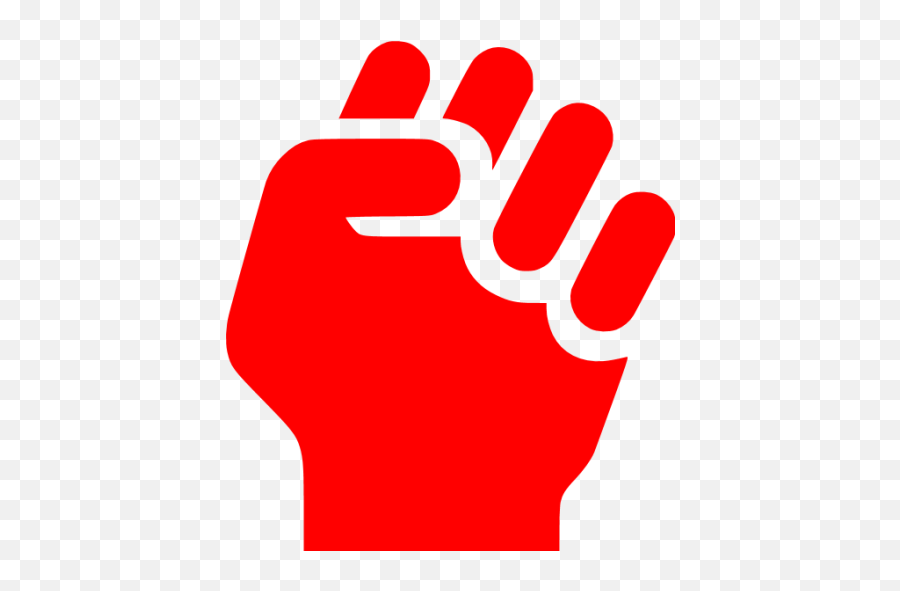 Red Clenched Fist Icon - Free Red Hand Icons Red Fist Icon Png Emoji,Fists Up Emoticon Tumblr