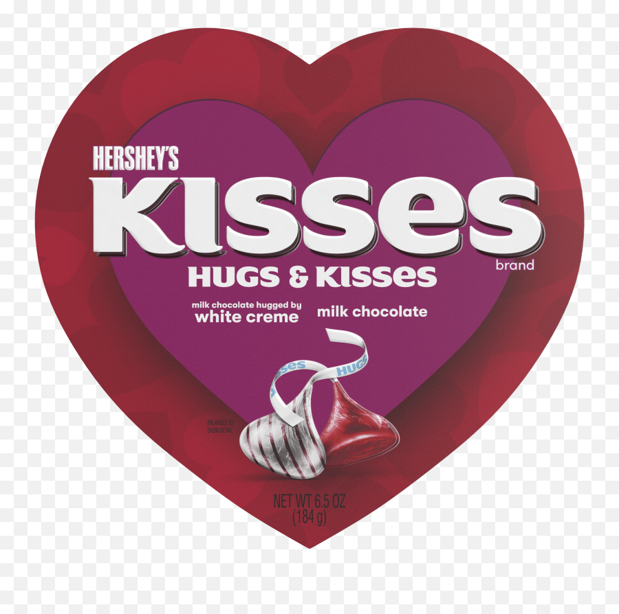 Hersheyu0027s Hugs U0026 Kisses Chocolate And White Creme Valentineu0027s Candy Heart Box 65 Oz - Walmartcom Slime Emoji,Conversation Hearts Emotions Android