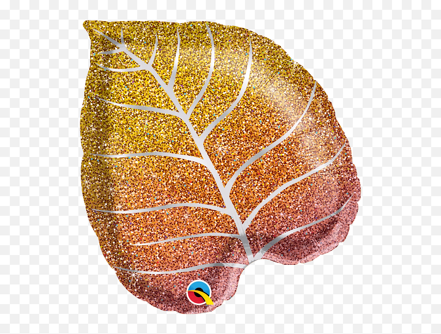 Fall Glittergraphic Ombre Leaf 21u2033 Balloon Emoji,Jungle Leaf Emoji