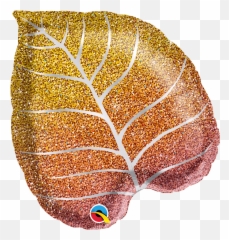 Fall Glittergraphic Ombre Leaf 21u2033 Balloon Emoji,Jungle Leaf Emoji