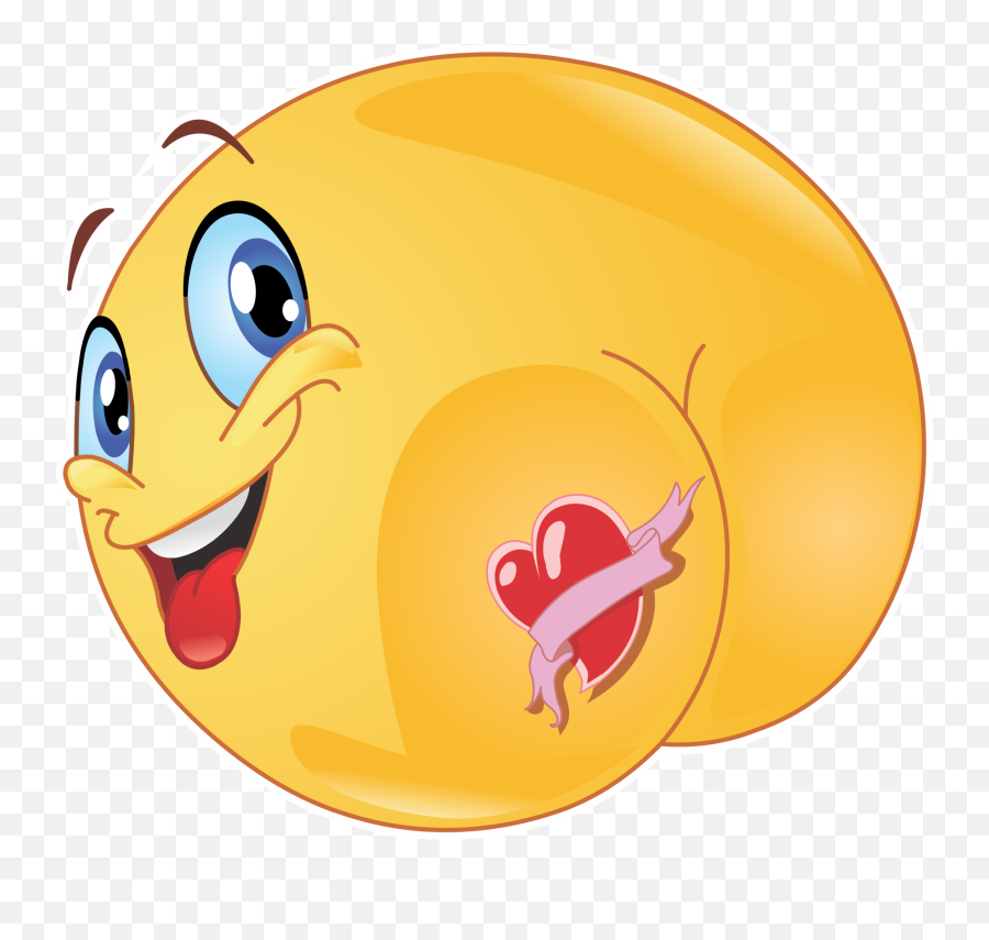 Heart - Smiley Face With Butt Emoji,Emoji Tattoo
