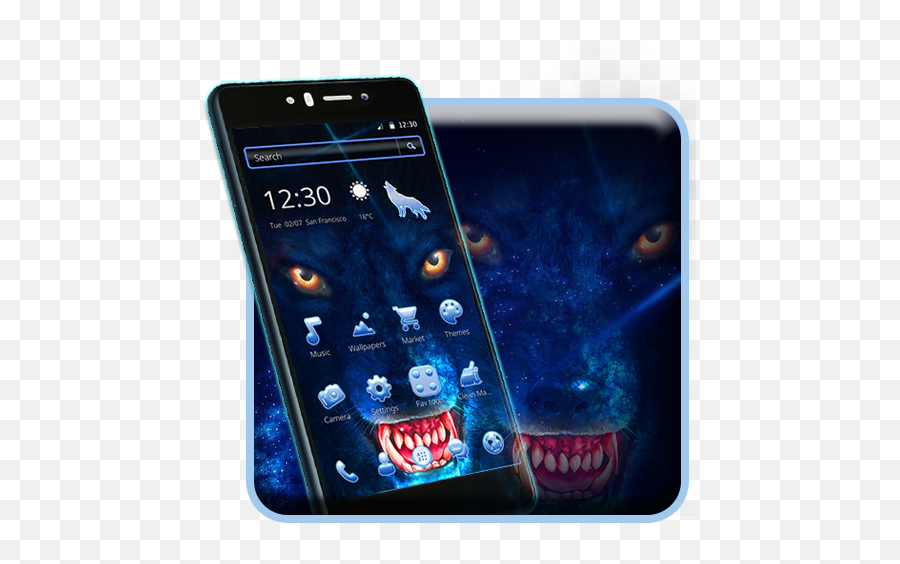 Amazoncom Blue Horror Wild Wolf 2d Theme Appstore For Android - Camera Phone Emoji,Horror Emoji