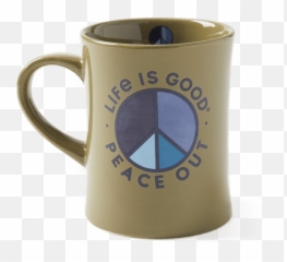 Sale Peace Out Diner Mug Life Is Good Official Site - Serveware Emoji,Safe Camp Symbol Emoji