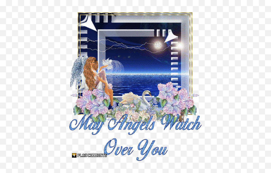 Angels Comments For Your Page - Animated Blue Angels Watching Over You Emoji,Angel Emoticon Gif