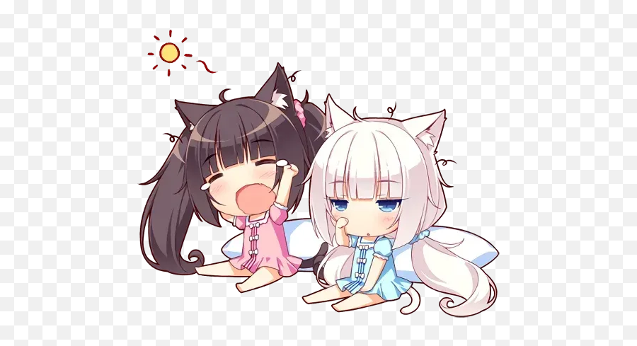 Nekopara Whatsapp Stickers - Nekopara Chibi Chocola Y Vanilla Emoji,Nekopara Emoticons