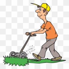 Landscape Impressions - Mowing The Lawn Transparent Cartoon Man Mowing Lawn Transparent Emoji,Lawn Mowing Emoji