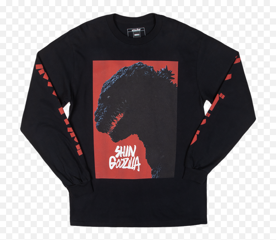 Shin Godzilla Black Long Sleeve T Shirt - Shin Godzilla Shirt Emoji,Godzilla Emotion Chart
