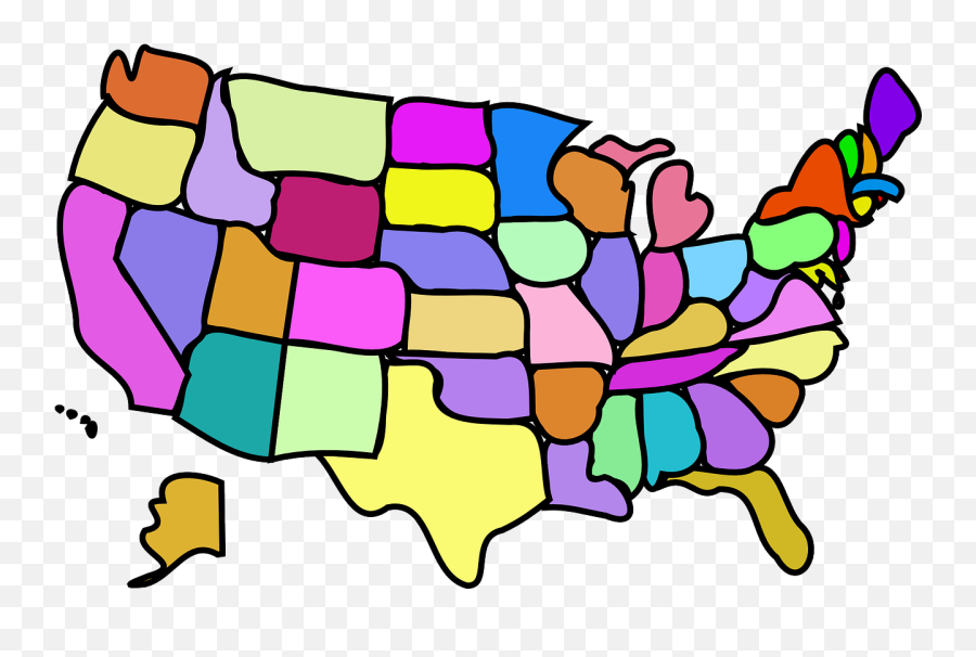 Moving - Cartoon Usa Map Drawing Emoji,Emotion Of Collor