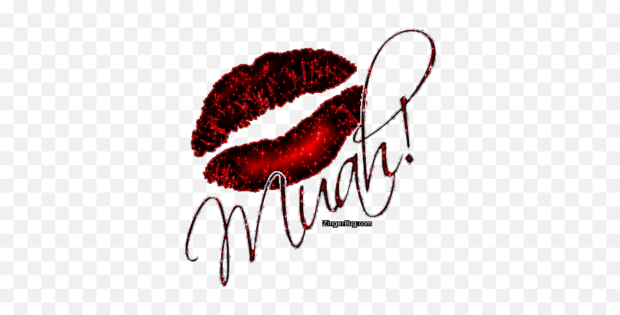 Muah Glitter Lips Glitter Graphic Comment Glitter Lips - Lips Big Kiss Meme Emoji,Blow A Kiss Emoji