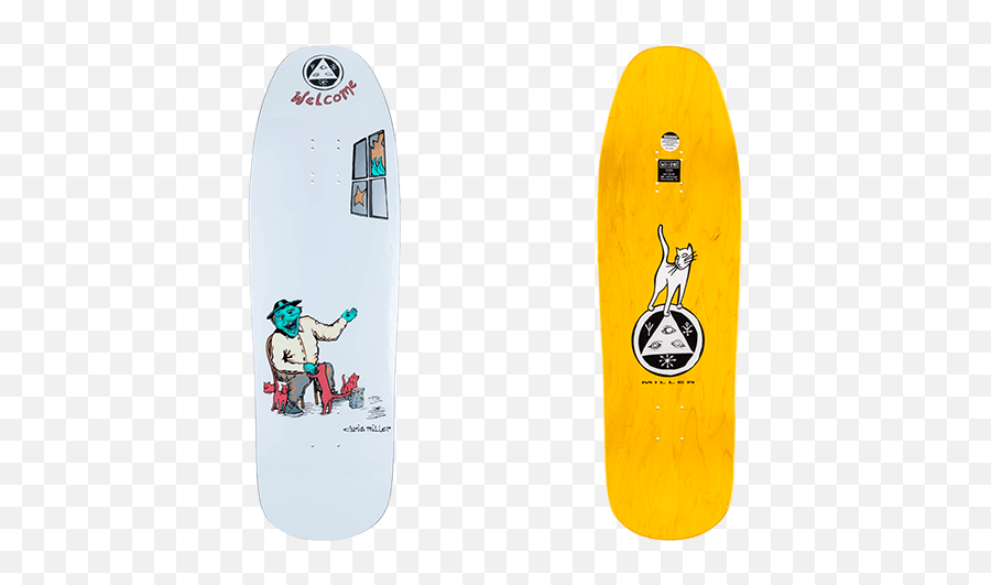 Welcome Skateboard Deck Miller Bird Feeder On Gaia 96 White - Welcome Chris Miller Deck Emoji,Bird Skateboard Emojis