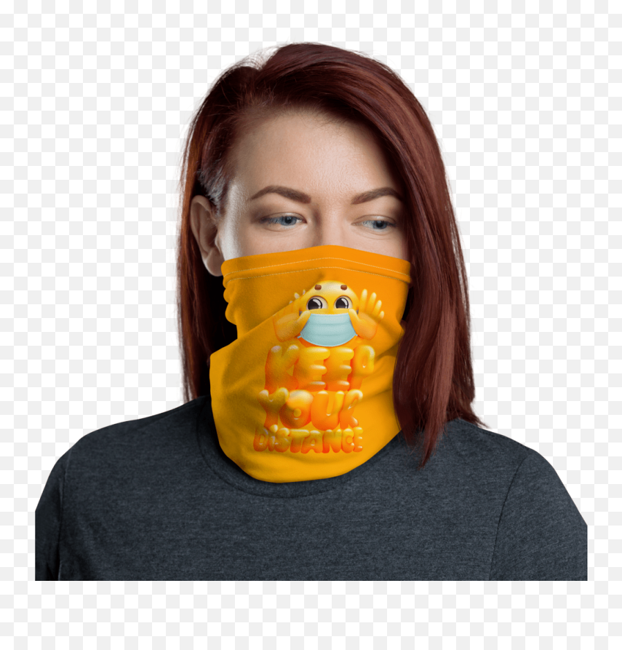 Protective Keep Your Distance Emoji - Saint Lucia Face Mask,Emoji Bandana