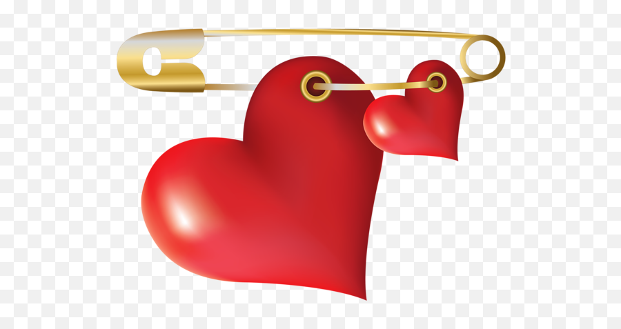 Hearts With Safety Pin Png Clipart - Safety Pin With Hearts Clip Art Emoji,Bleeding Heart Emoji