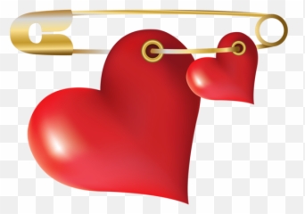 Hearts With Safety Pin Png Clipart - Safety Pin With Hearts Clip Art Emoji,Bleeding Heart Emoji