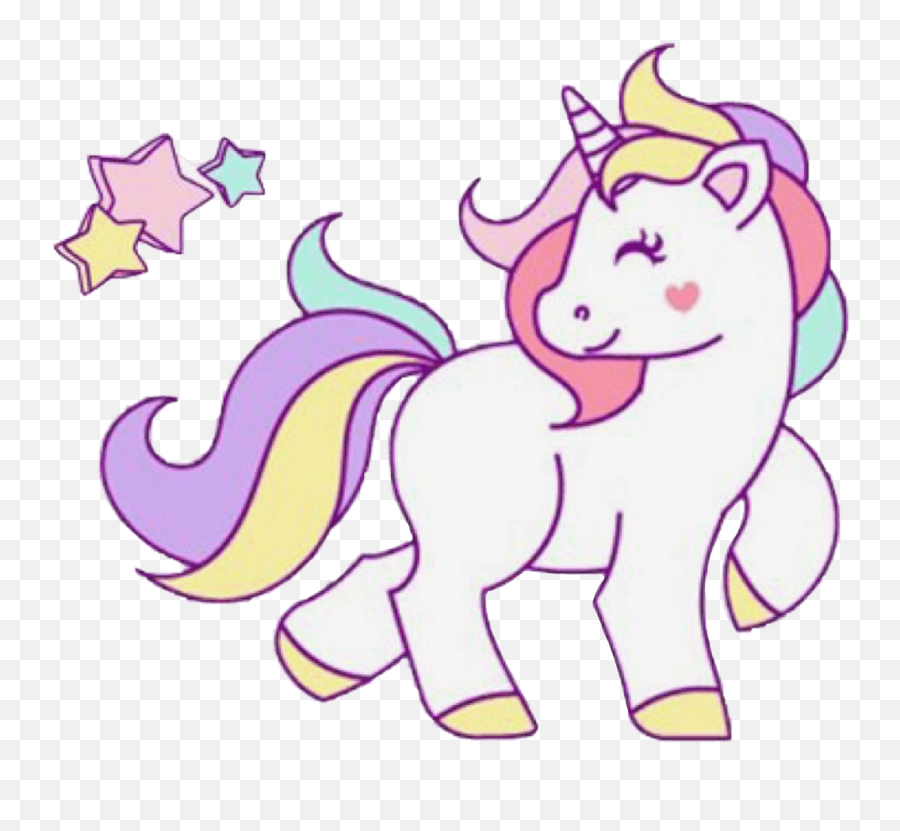 Kawaii Unicorn Clipart Png - Transparent Background Unicorn Png Emoji,How To Draw A Unicorn Emoji