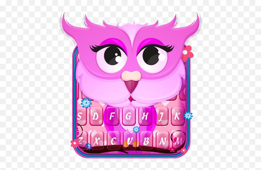 Pink Owl Emoji Keyboard Theme For Android - Download Cafe Girly,Cat Faces Emoticons