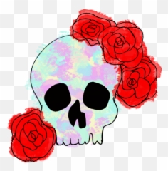 Clipart Flower Skull Clipart Flower Skull Transparent Free - Flower Sugar Skull Clipart Emoji,Emoji Pillows At The Mall