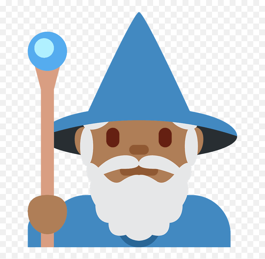 Mage Emoji With Medium - Dark Skin Tone Meaning And Pictures Mago Png Icon,Blue Hat Emoji