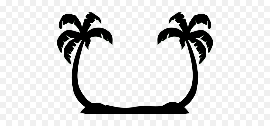 Download Palm Trees Facing Black Silhouettes Beach - Palm Palm Trees Clip Art Emoji,Beach Emoji Transparent