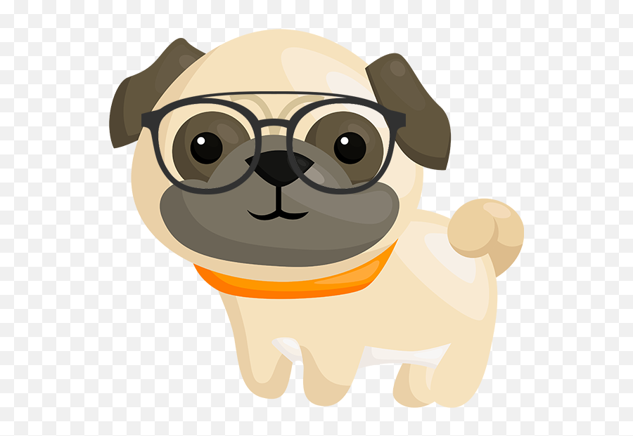 Pug Emoji Stickers - Transparent Pug Cartoon Png,Pug Emojis