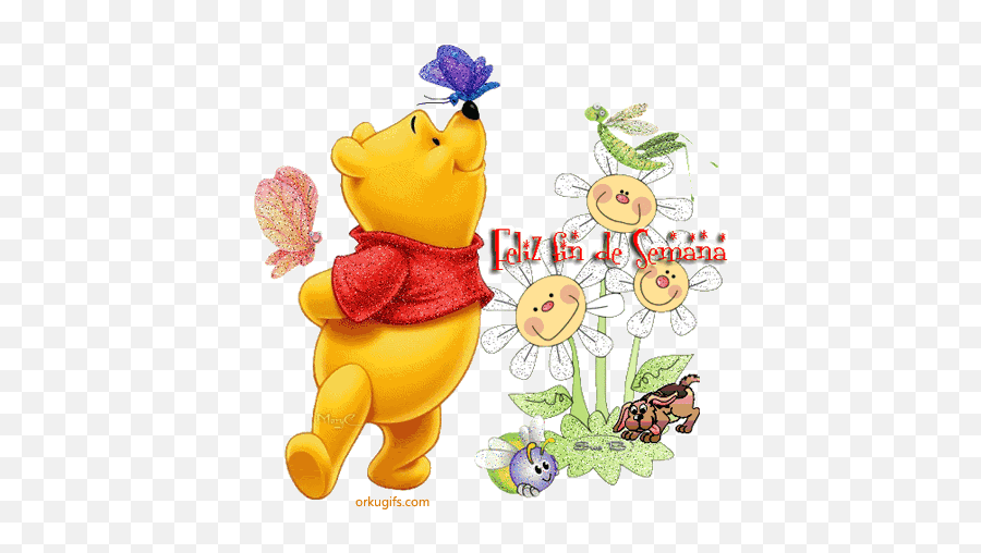 Feliz Fin De Semana Para Whatsapp - Winnie Pooh Gif Animado Emoji,Imagenes De Emojis Con Con Frases De Para Whatsapp