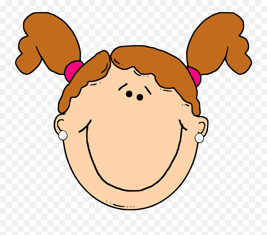 Girlu0027s Face With Ponytails - Light Brown Hair Clipart Emoji,Gir Lwith No Emotion