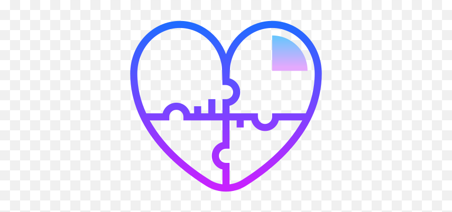 Heart Puzzle Icon In Gradient Line Style - Girly Emoji,Find The Different Emoji Puzzle