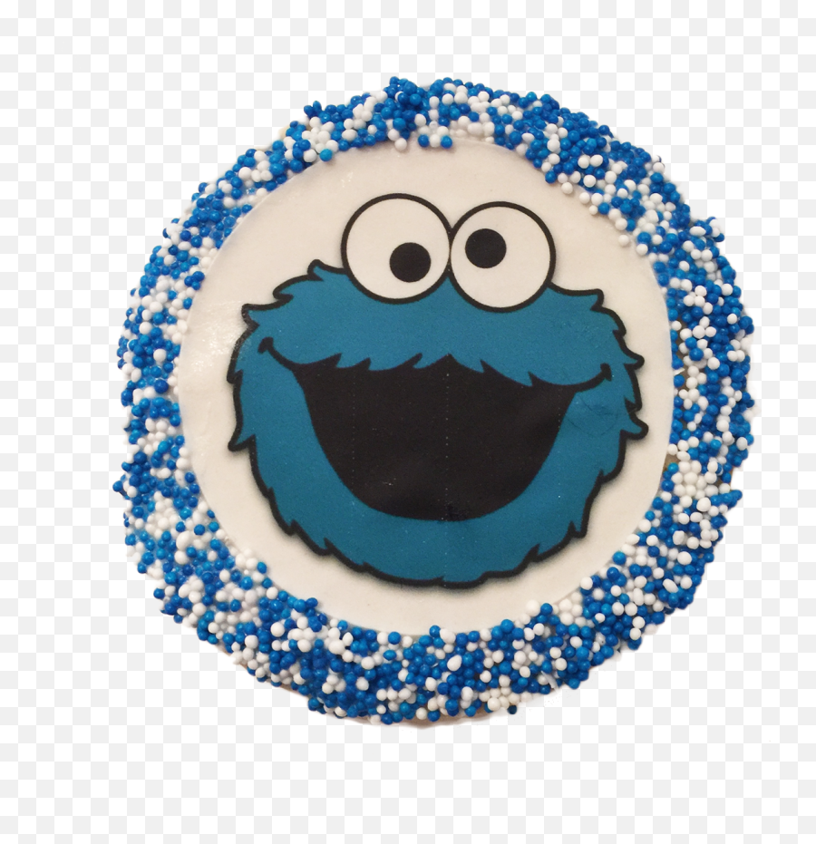 Cookie Monster Sugar Cookies With - Happy Emoji,Cookie Monster Emoji