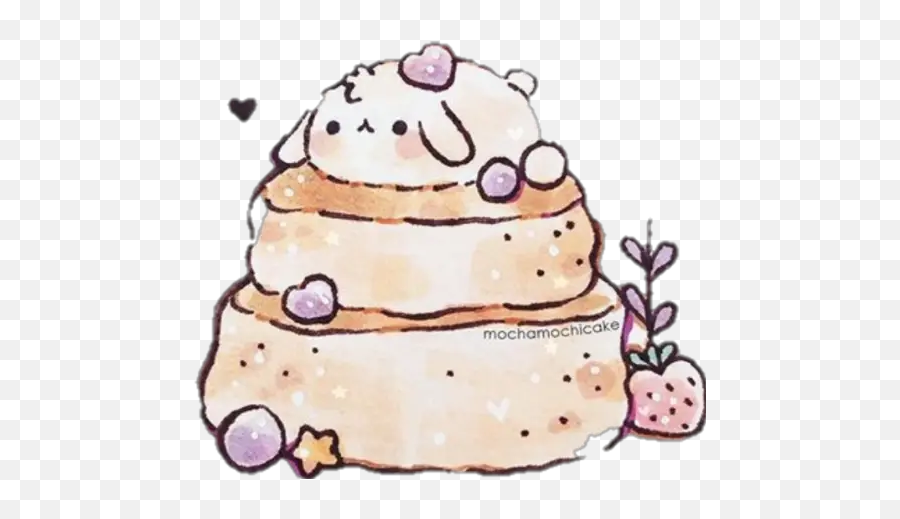 Mochi Cake Stickers For Whatsapp - Mochamochicake Emoji,Pancake Emoji 512x512