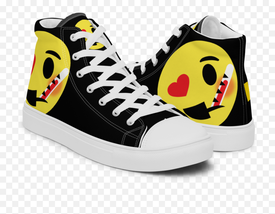 Dumojis Luvsic Menu2019s High Top Canvas Shoes - Black Emoji,Shoes Emojis