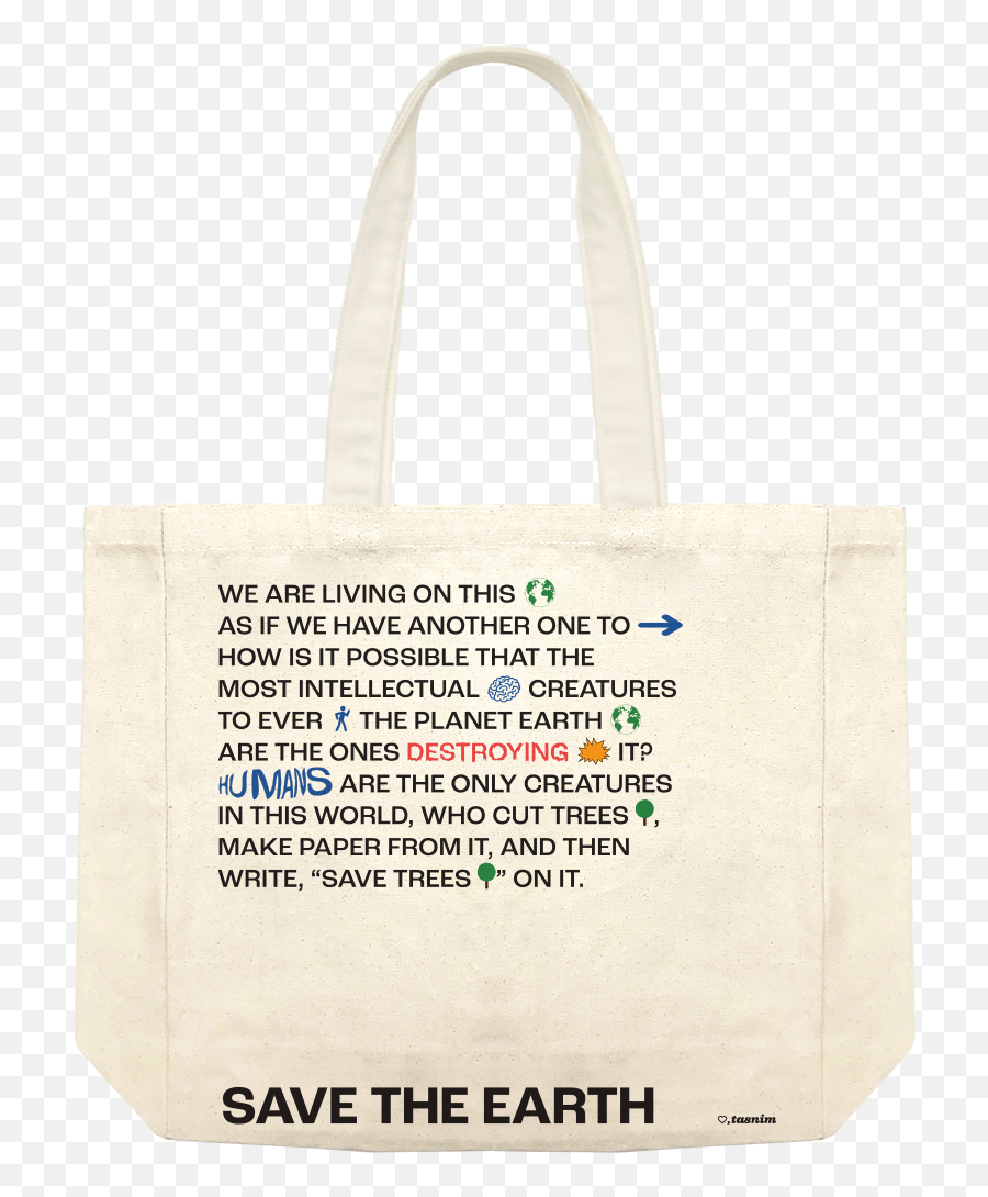 Emoji Text Save The Earth Shopping Bag,Eartyh Emoji