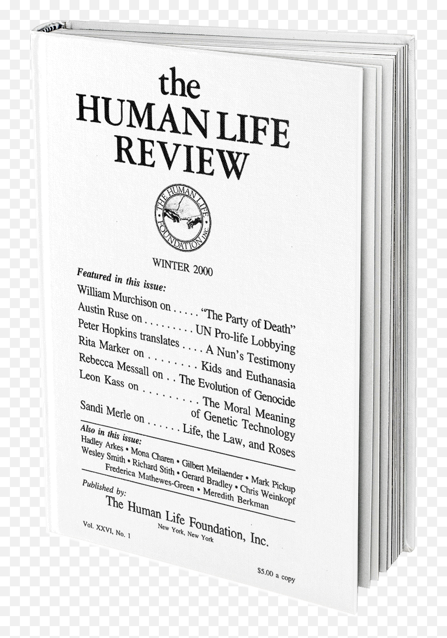 The Human Life Review Fall 2009 - The Human Life Review Horizontal Emoji,Tessa Brooks Powerful Emotions