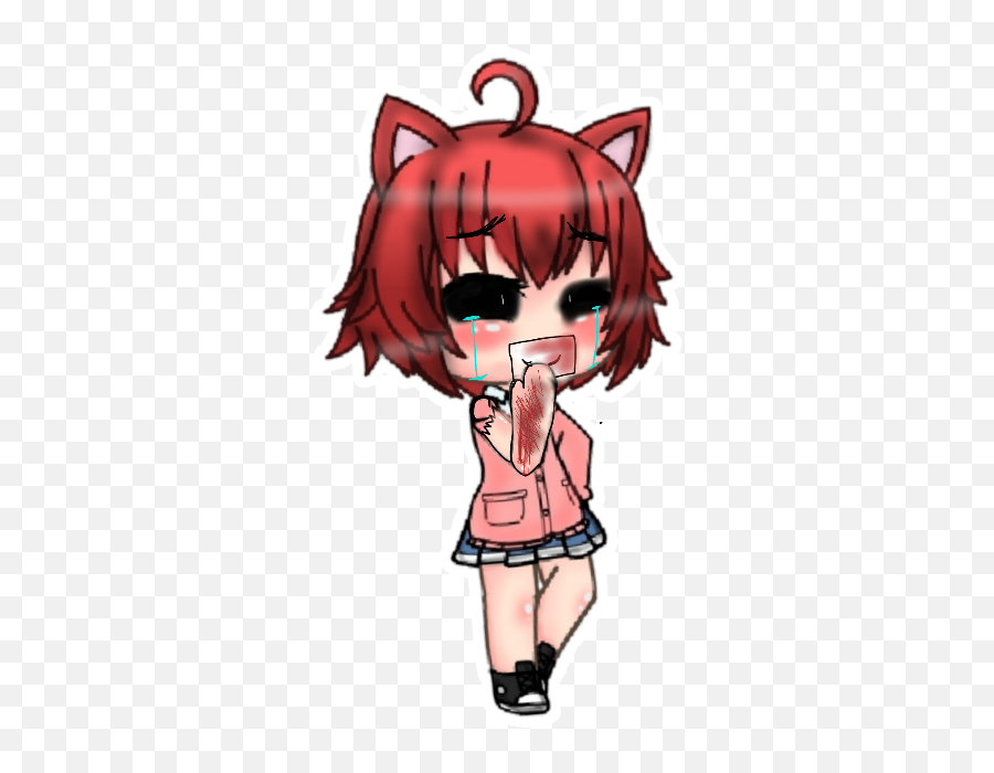 Anime Blood Png - Gacha Sucide Panic Blood Sad Anime Sad Gacha Life Emoji,Sad Anime Emoji