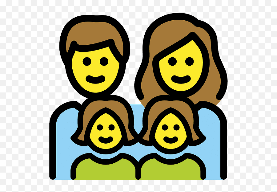 Family Man Woman Girl Girl Emoji Clipart Free Download - Emoji Famille,Girl Emoji