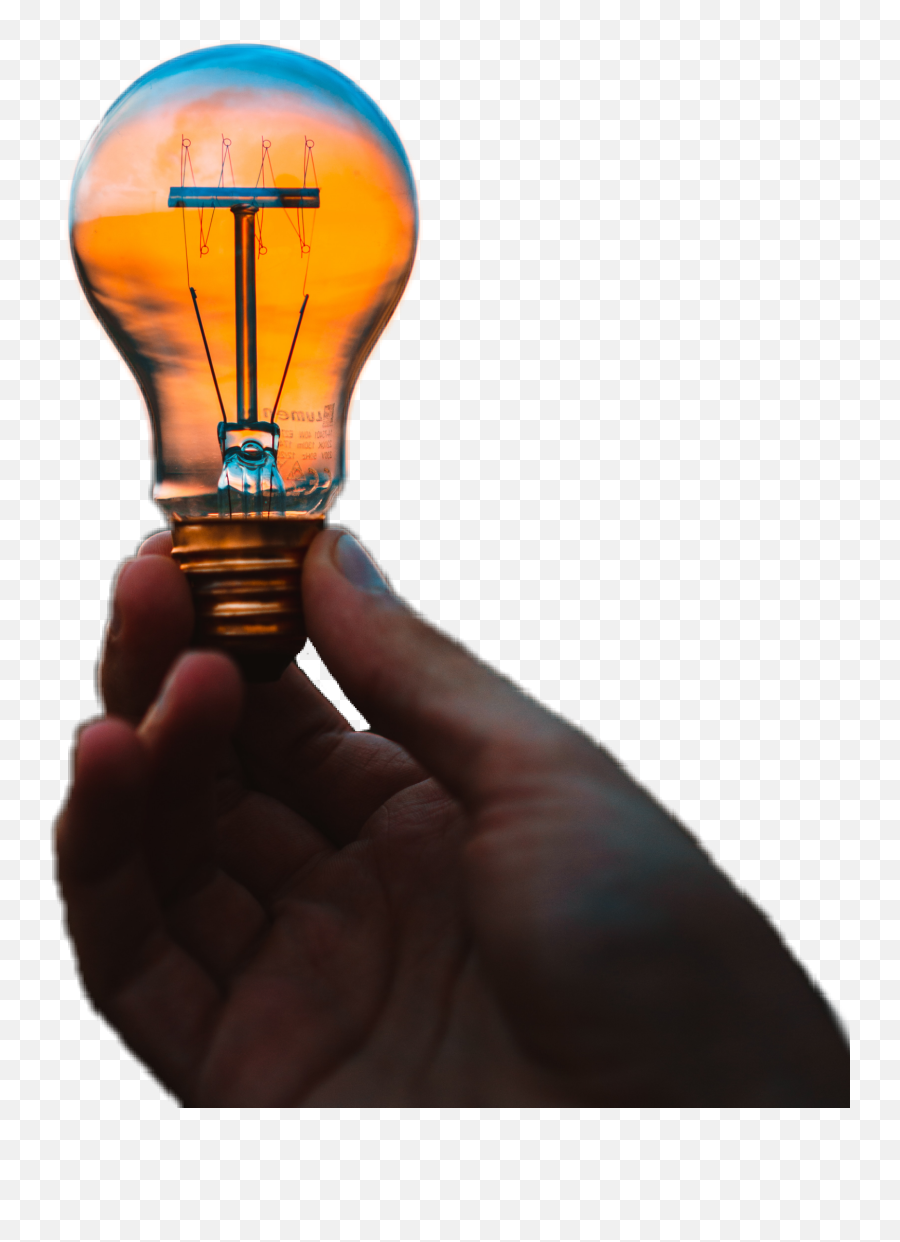 Hand Hands Light Lights Bulb Sticker By Thesweetness2 - Incandescent Light Bulb Emoji,Light Bulb Emoji Png