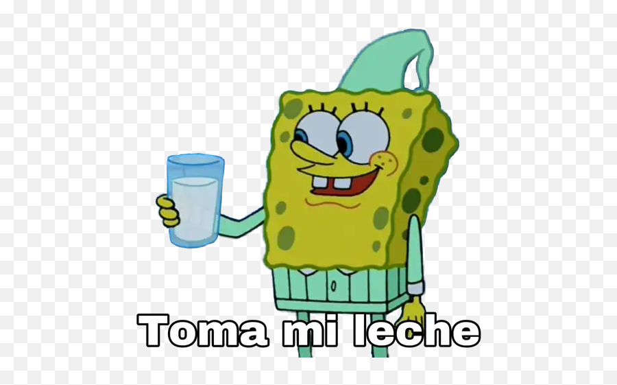 Bob Esponja Stickers For Whatsapp - Toma Mi Leche Meme Emoji,Emoji Pervertido