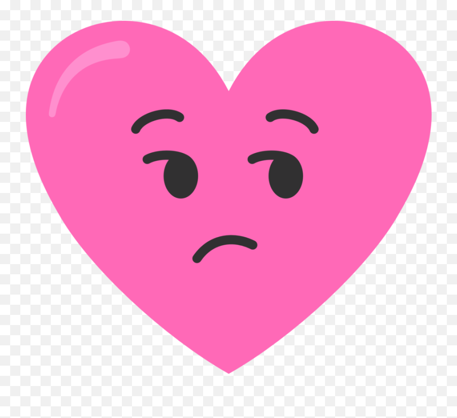 Kinda Sad Pink Heart Clipart - Girly Emoji,Korean Sad Emoji