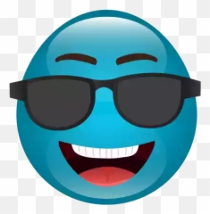 Cute Blue Emoji Background Png Png Mart - Emoji Blue Sunglasses,Emoji Background