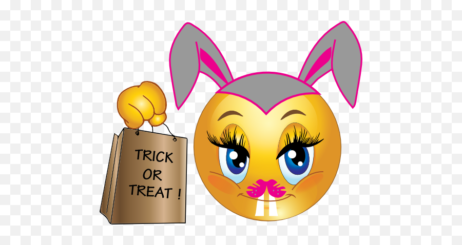 Rabbit Smiley Emoticon Clipart - Happy Emoji,Rabbit Emoticon