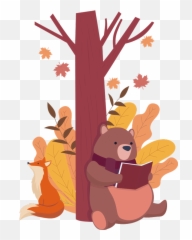 Tree With Animals Illustration Wall Art Decal - Lovely Emoji,Emoji Wall Stickers