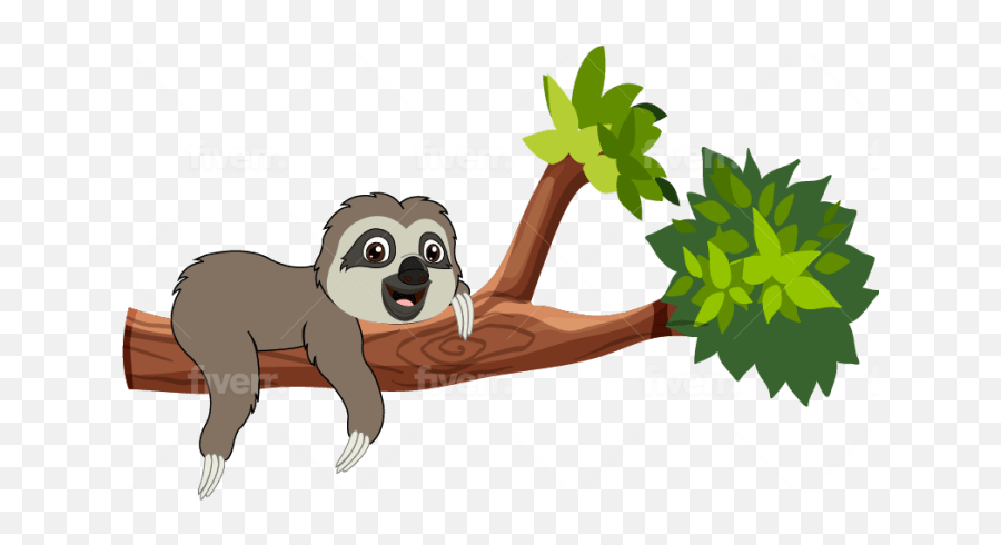 Design Simple And Cute Animal Stickers Emoticon By - Pygmy Sloth Emoji,Facebook Emojis Sloth