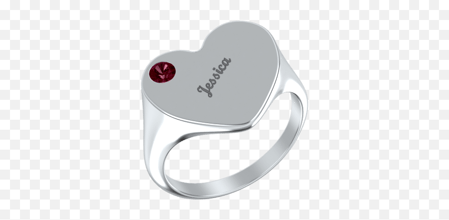 Personalized 925 Sterling Silver Heart Signet Ring With - Ring Pe Name Emoji,Heart Emoticon Ring Silver