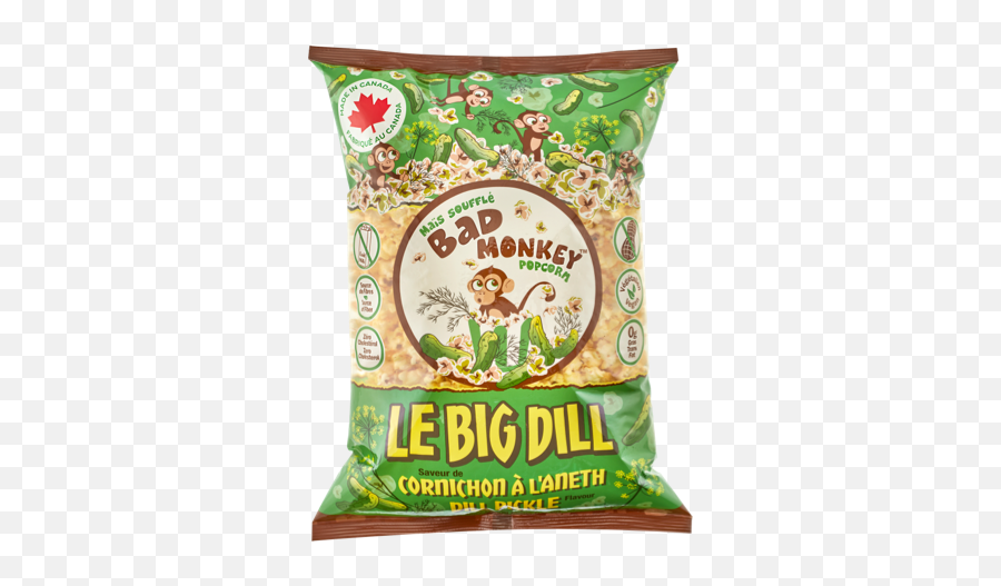 Large Format Popped Popcorn Bags - Bad Monkey Dill Pickle Popcorn Emoji,Popcorn Emoji With Feet