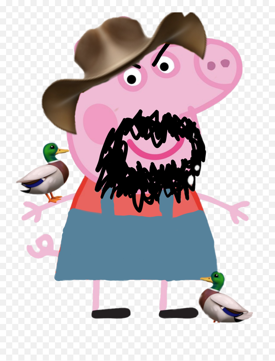 Peppa Farm Peppa - Pig Peppapigmeme Sticker By Jsjsbdbsns Peppa Pig With A Wight Background Emoji,Farmer Emoji