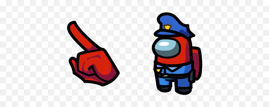 Among Us Red Character In Police Outfit Cursor U2013 Custom Cursor Emoji,Police Hat Emoji