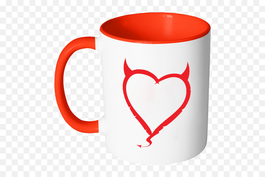 Devil Horns Heart Color Accent Coffee - Black Hearts Emoji,Coffee And Heart Emoji