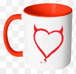 Devil Horns Heart Color Accent Coffee - Black Hearts Emoji,Coffee And Heart Emoji