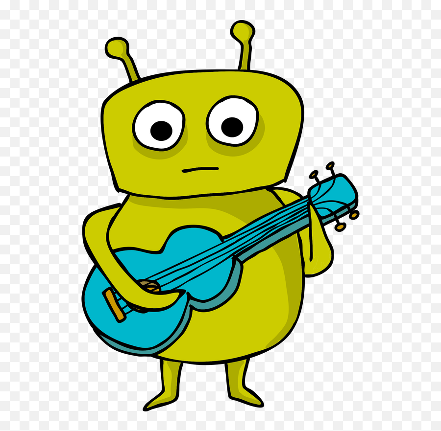 Picture - Alien Playing An Instrument Emoji,Alien Picture Frame Emoji