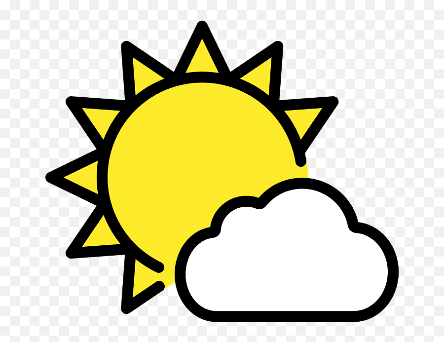 Sun Behind Small Cloud Emoji Clipart,Sun And Cloud Emoji